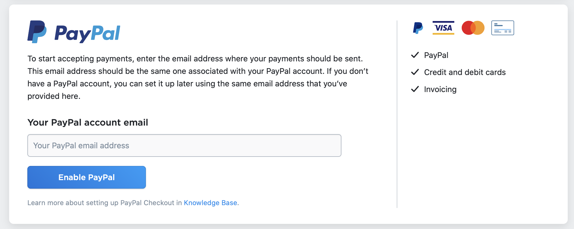 Paypal account setting screenshot