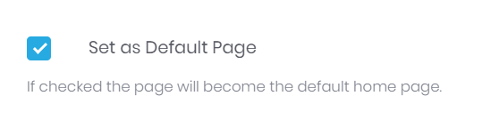 Default page checkbox