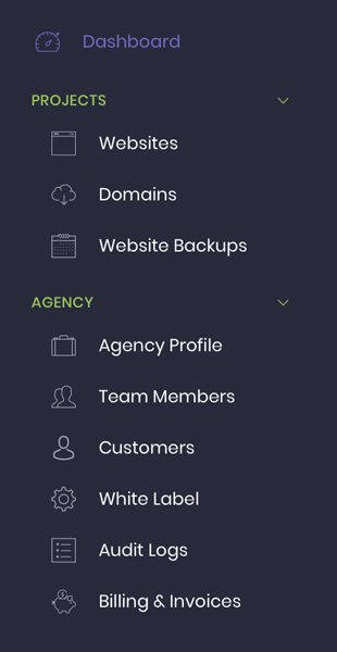 Agency Portal Navigation screenshot